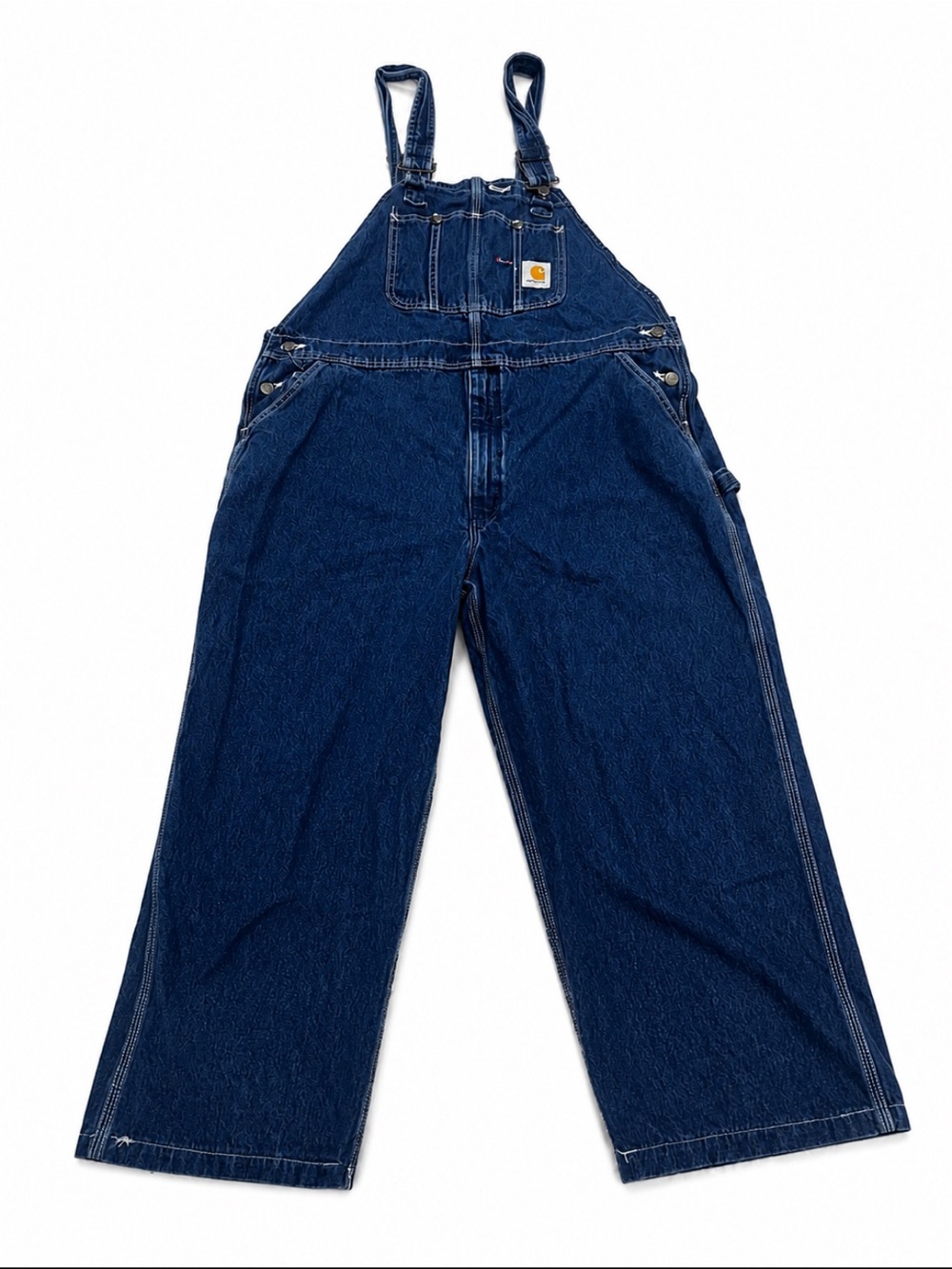 Carhartt R07 DST Denim Bib Overalls Men’s 44x30 Blue Workwear Carpenter